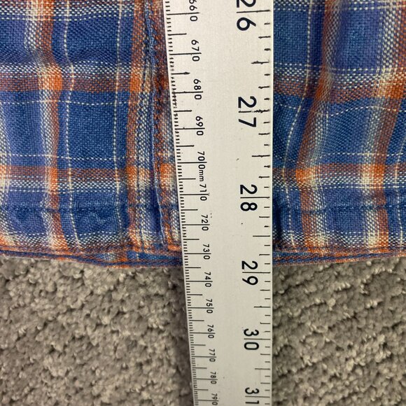 Fat Face Short Sleeve Kettering Check Shirt Men's Large Button Up Blue Indigo - Picture 12 of 12